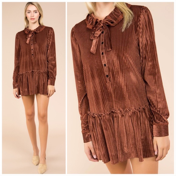 POL Autumn Stripe Velvet Layering Tunic - Picture 3 of 7